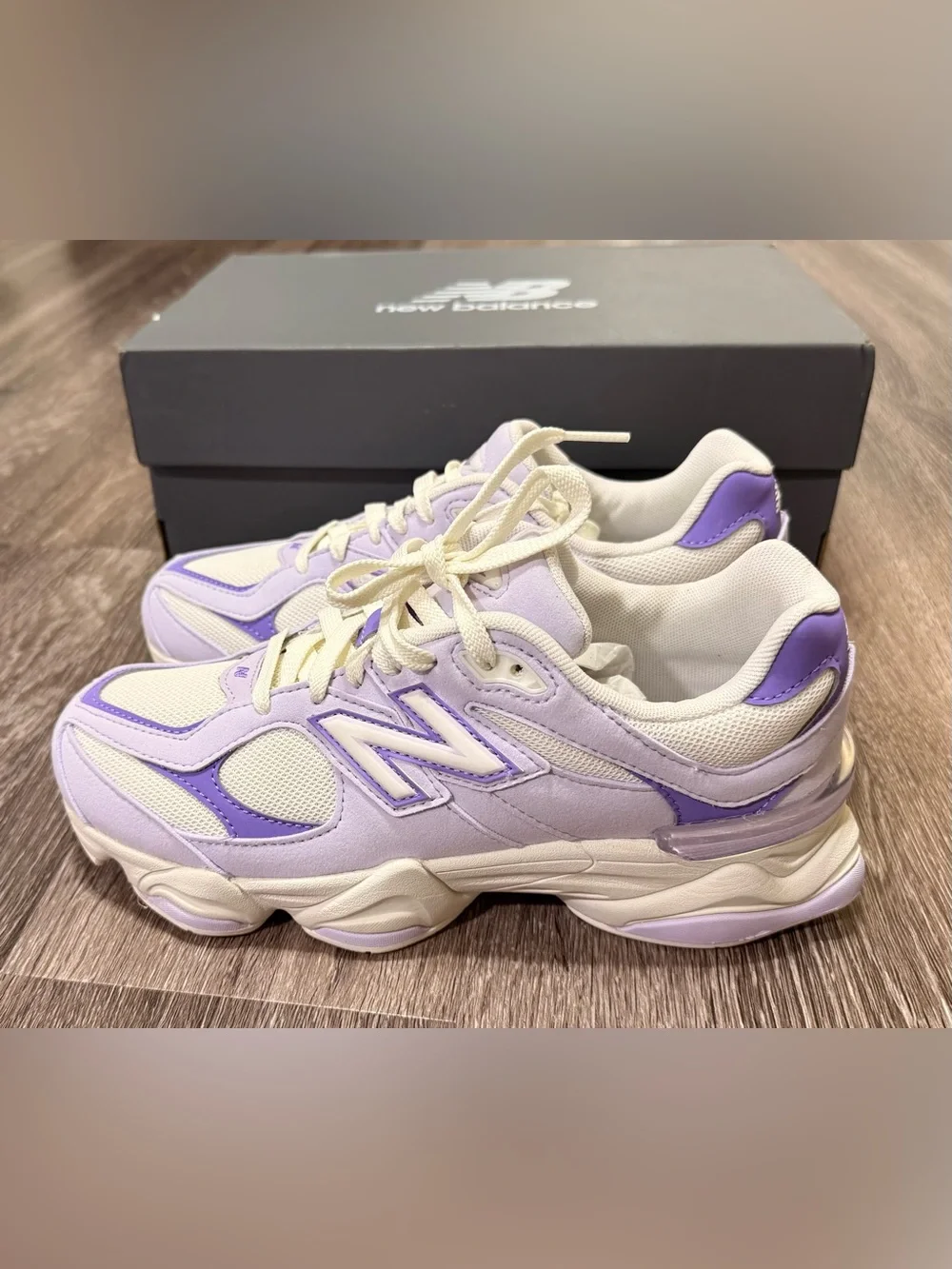 New Balance 9060 Women's purple and Cream Colorway Chunky Sneakers 7Y / 8.5W - Picture 7 of 8